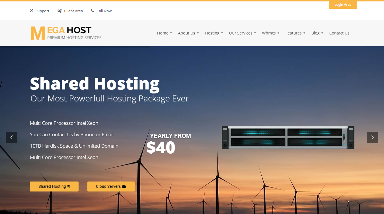 Megahost WordPress Theme