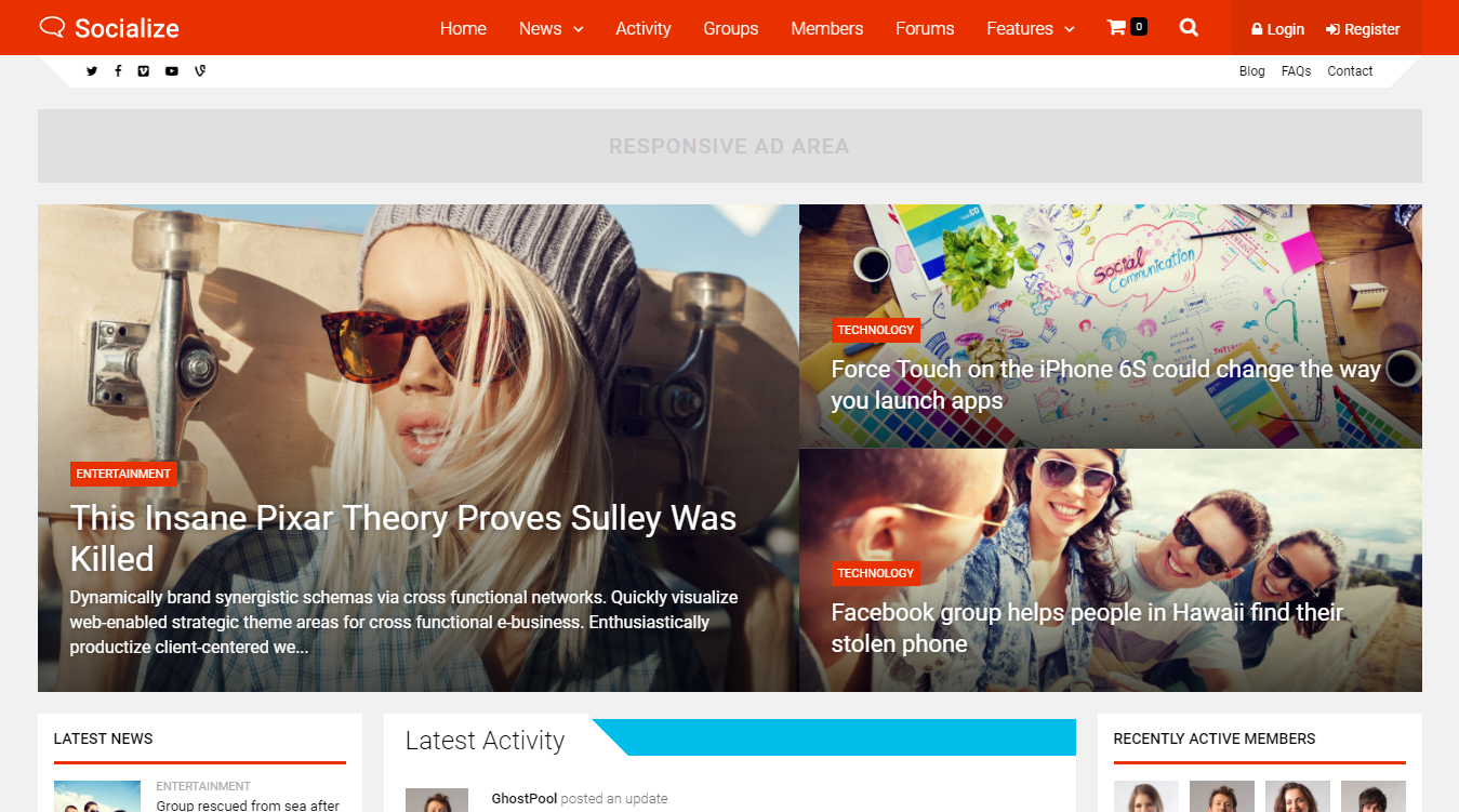 Socialize WordPress Theme